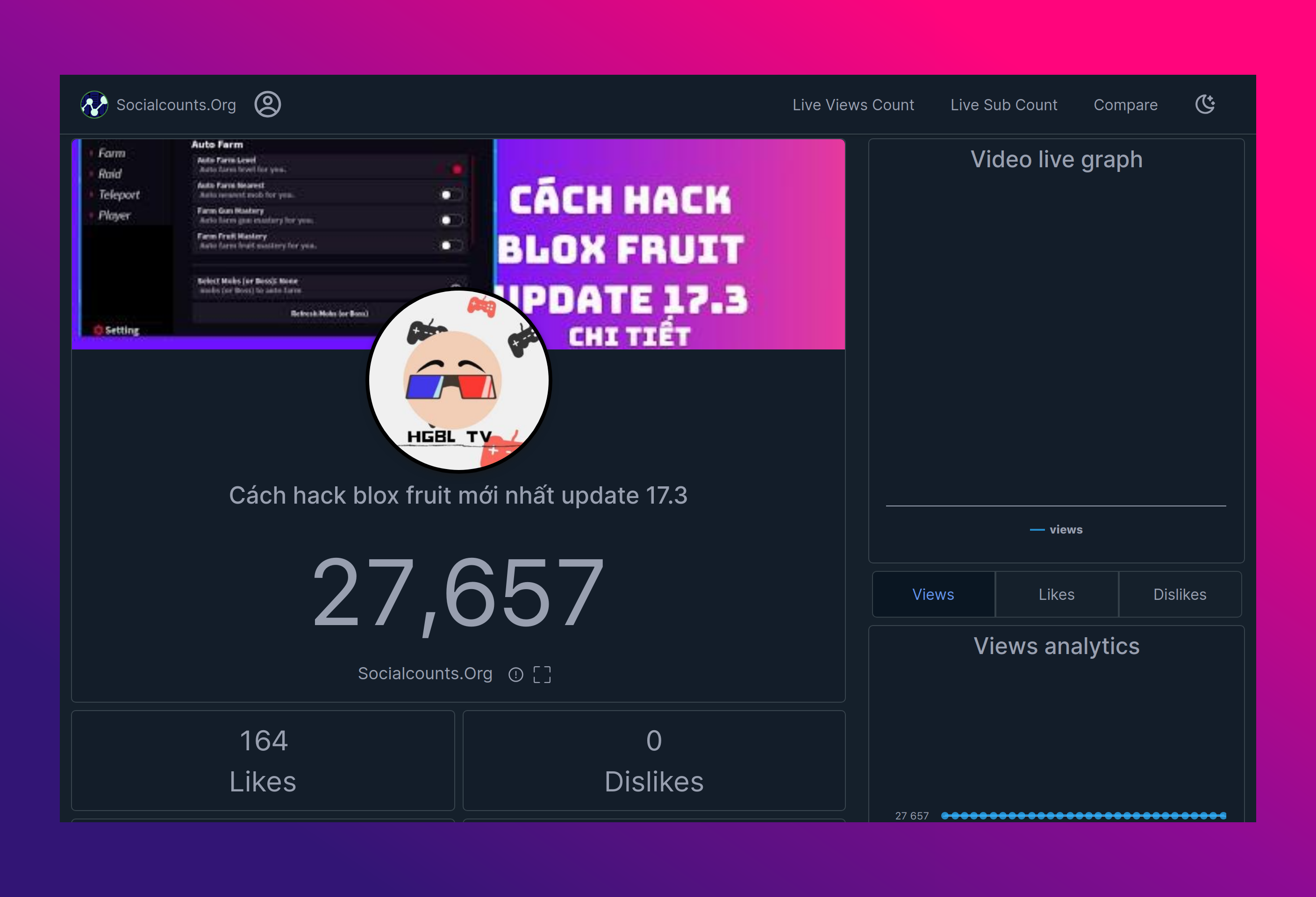 Cách hack blox fruit mới nhất update 17.3, Real-Time  Video View  Count