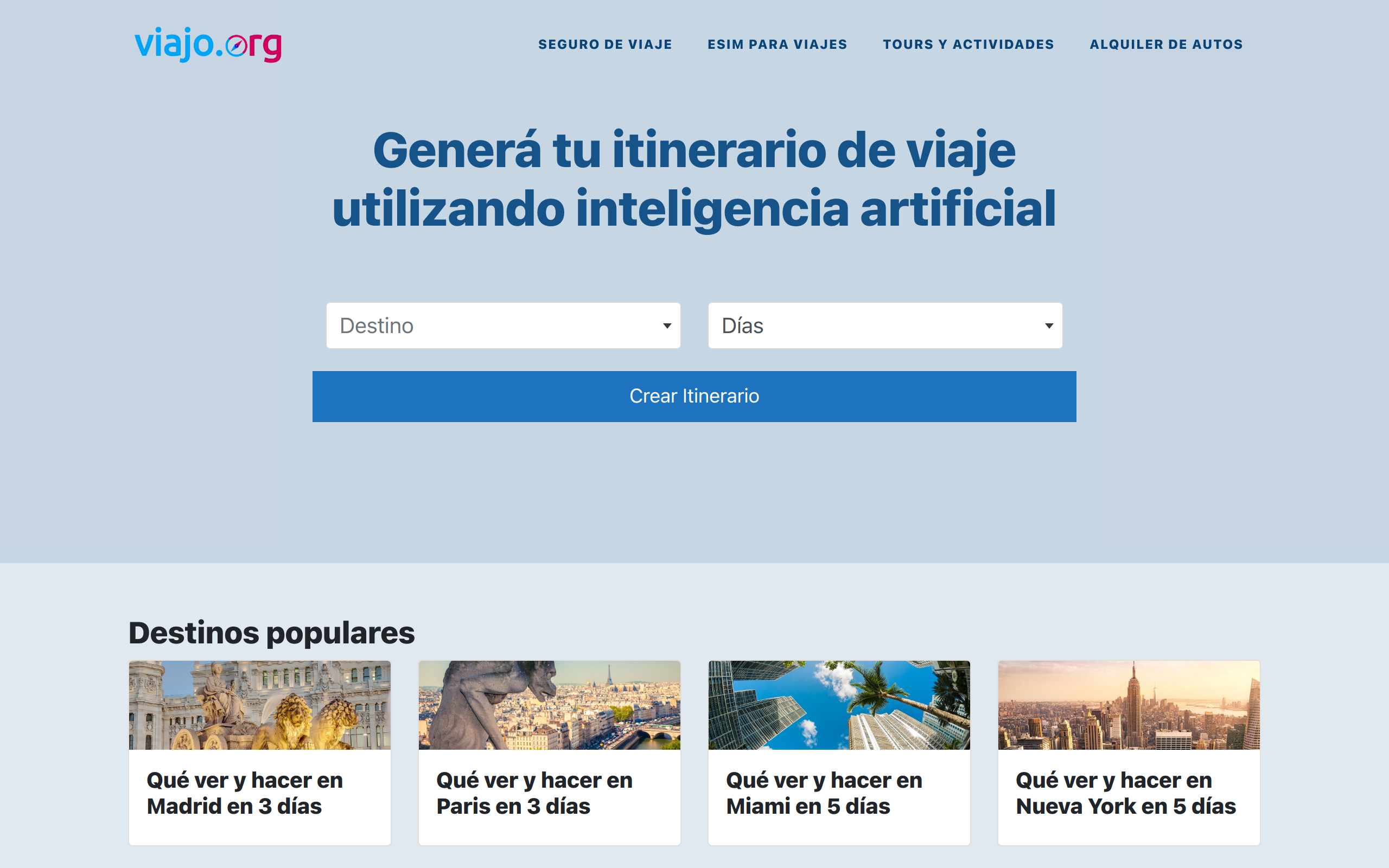 AI Travel Itineraries Preview