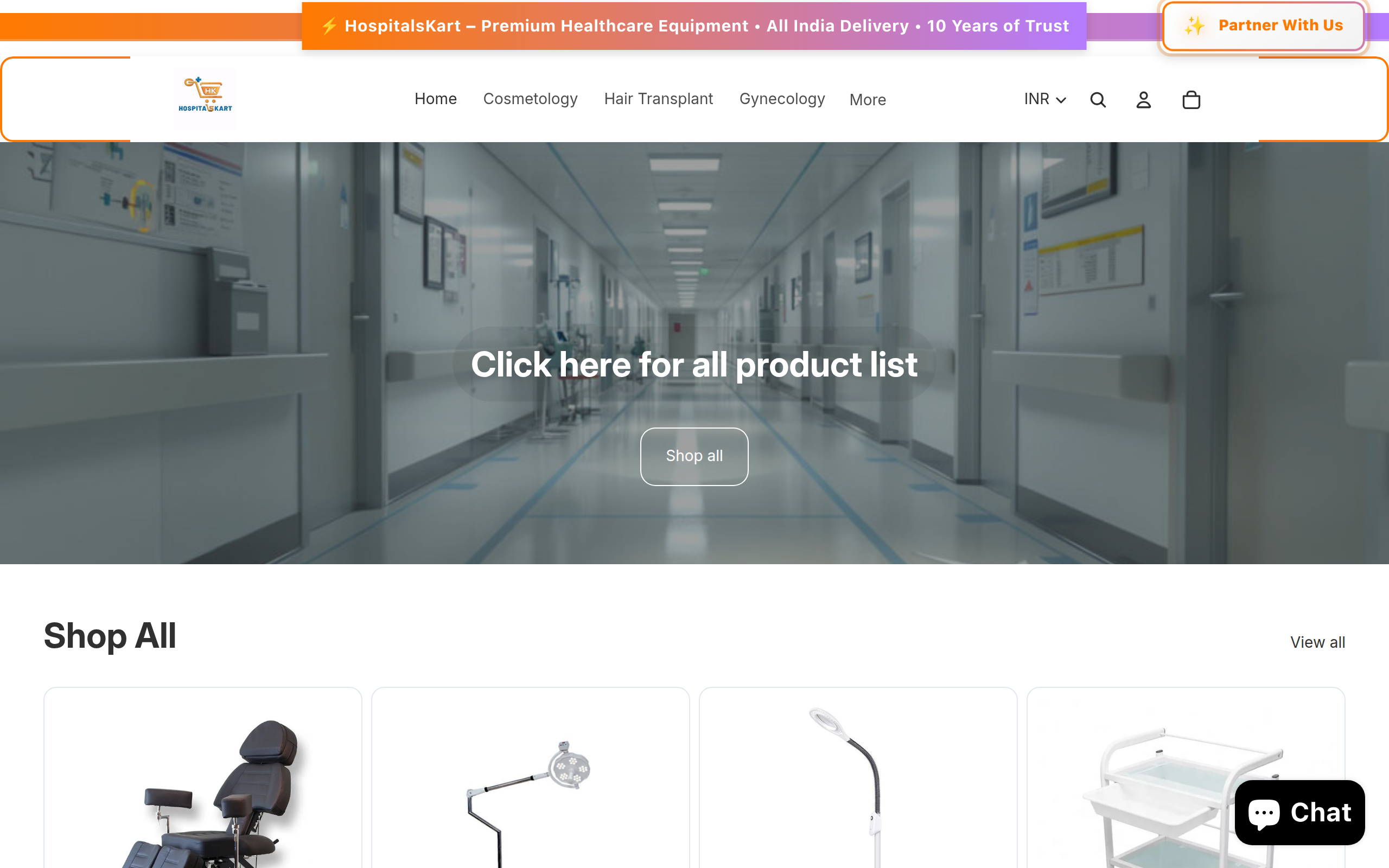 HospitalsKart Website Screenshot