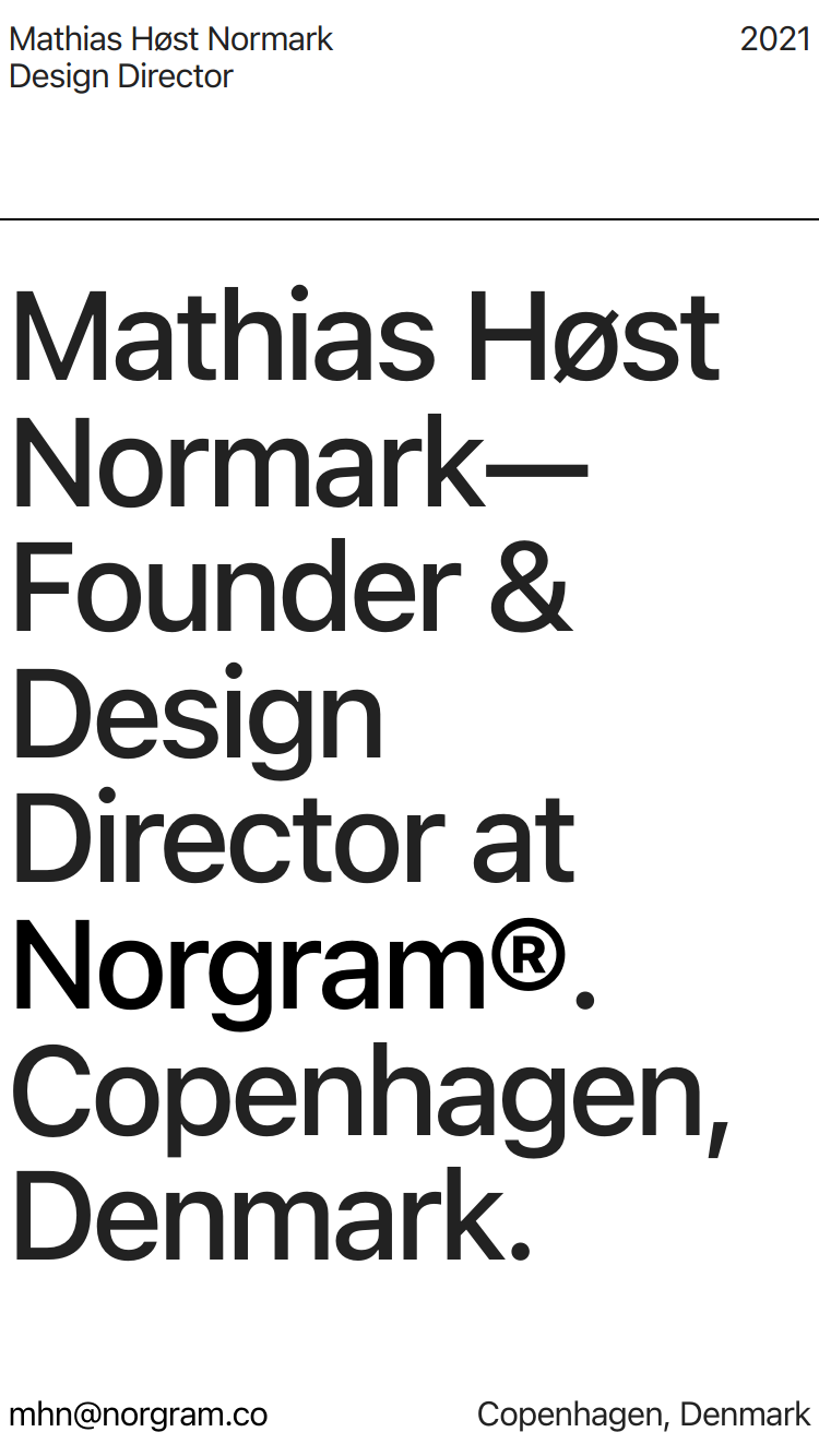 Mathias Host Normark website