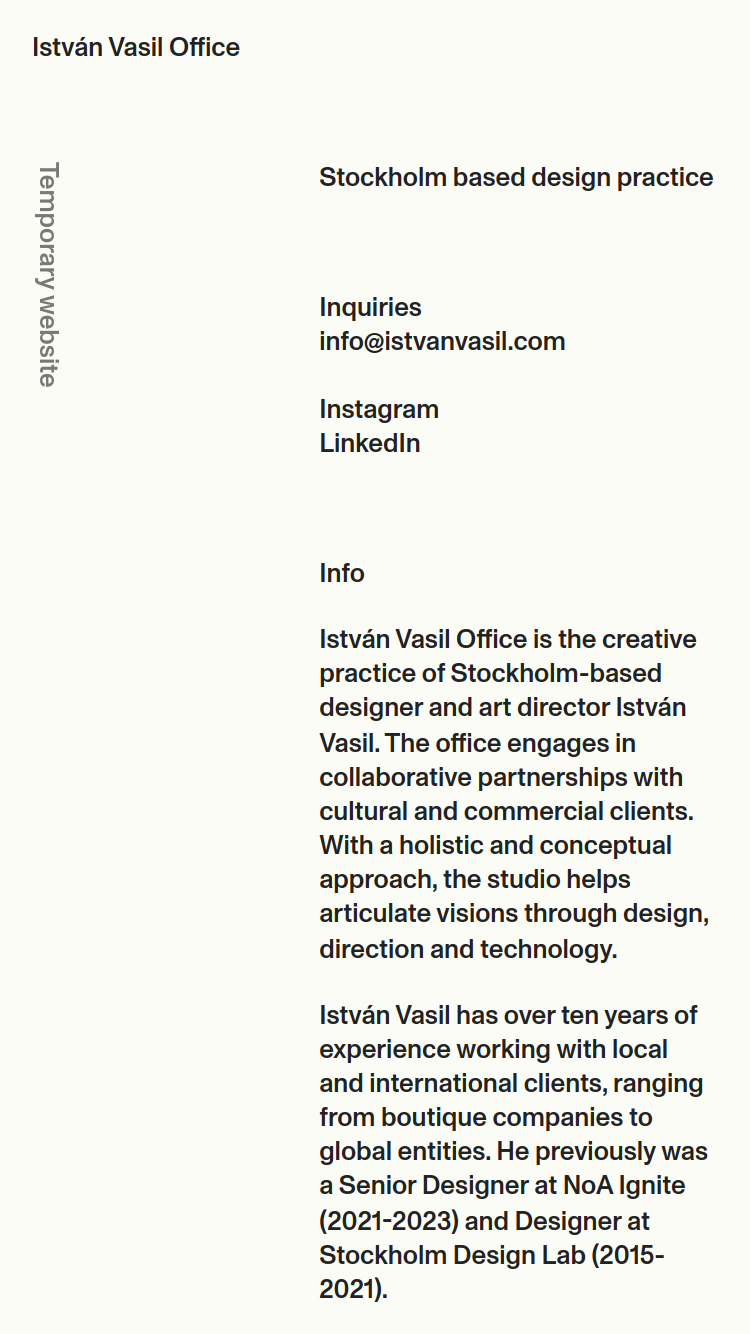 Istvan Vasil website