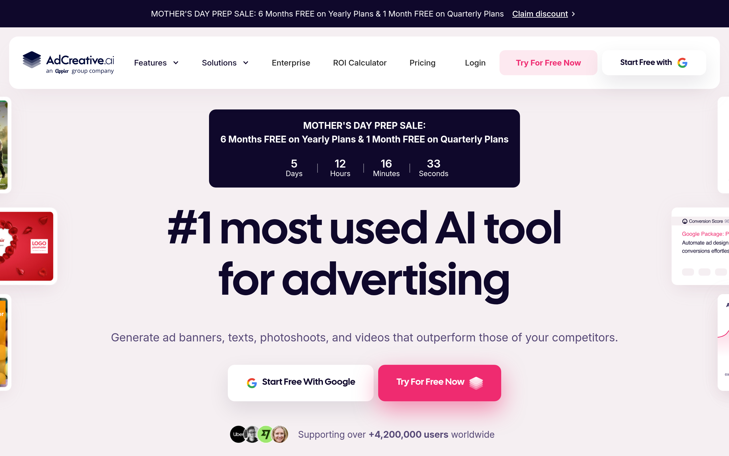 AdCreative.ai website preview