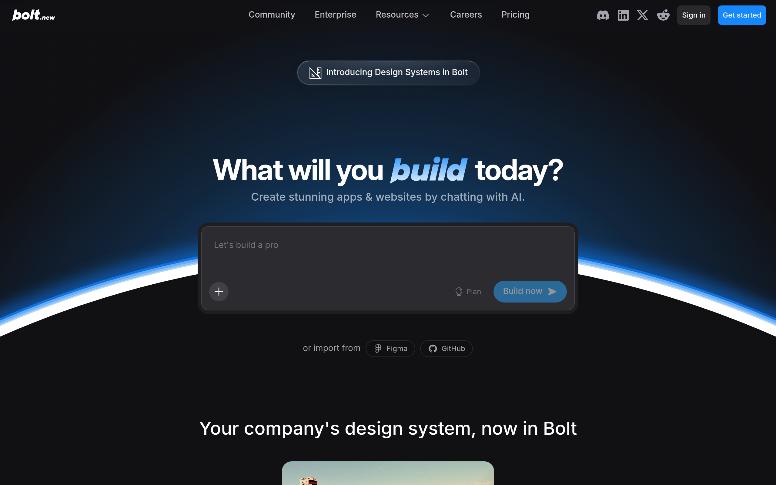 Bolt website preview