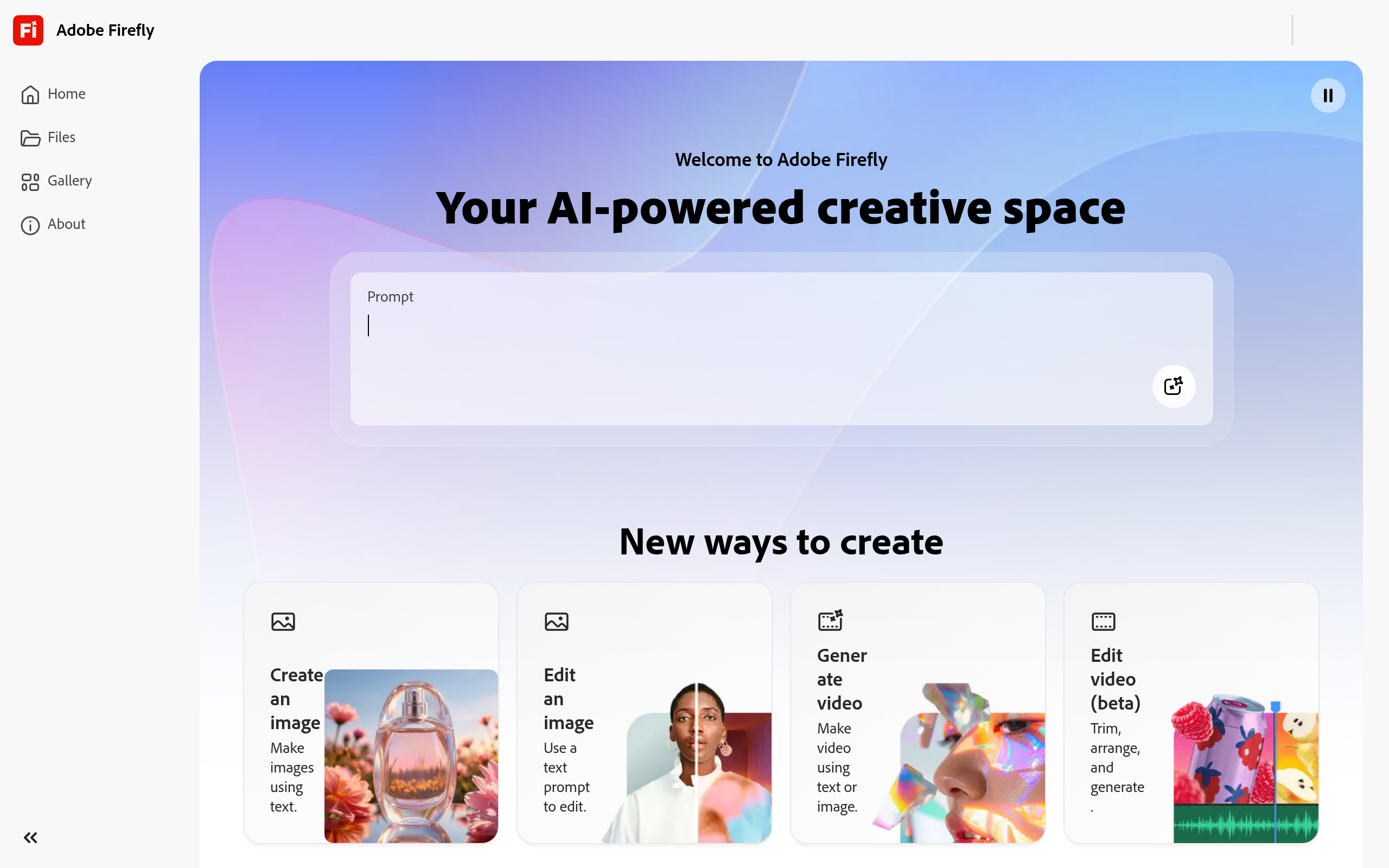 Adobe Firefly website preview