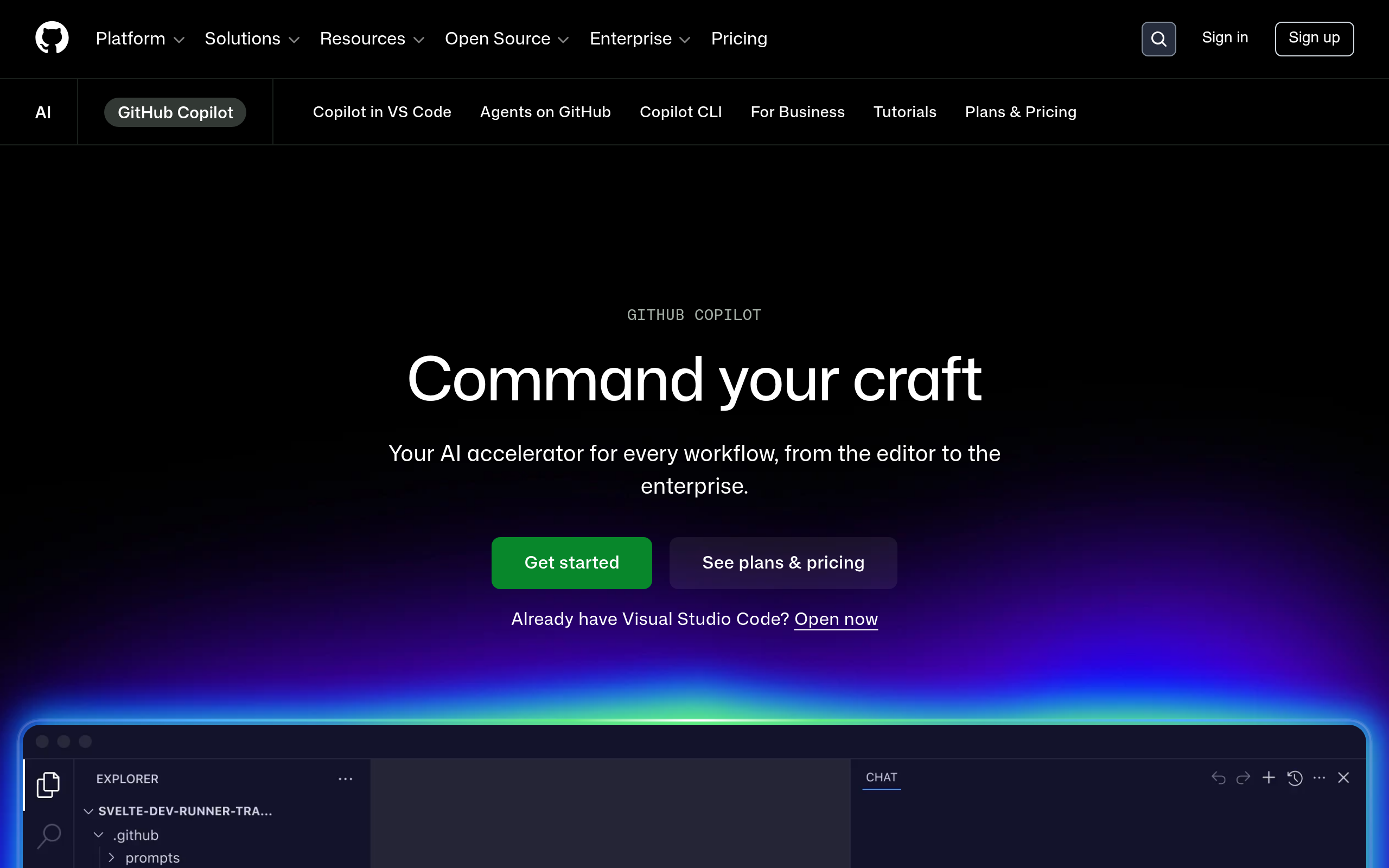 GitHub Copilot website preview