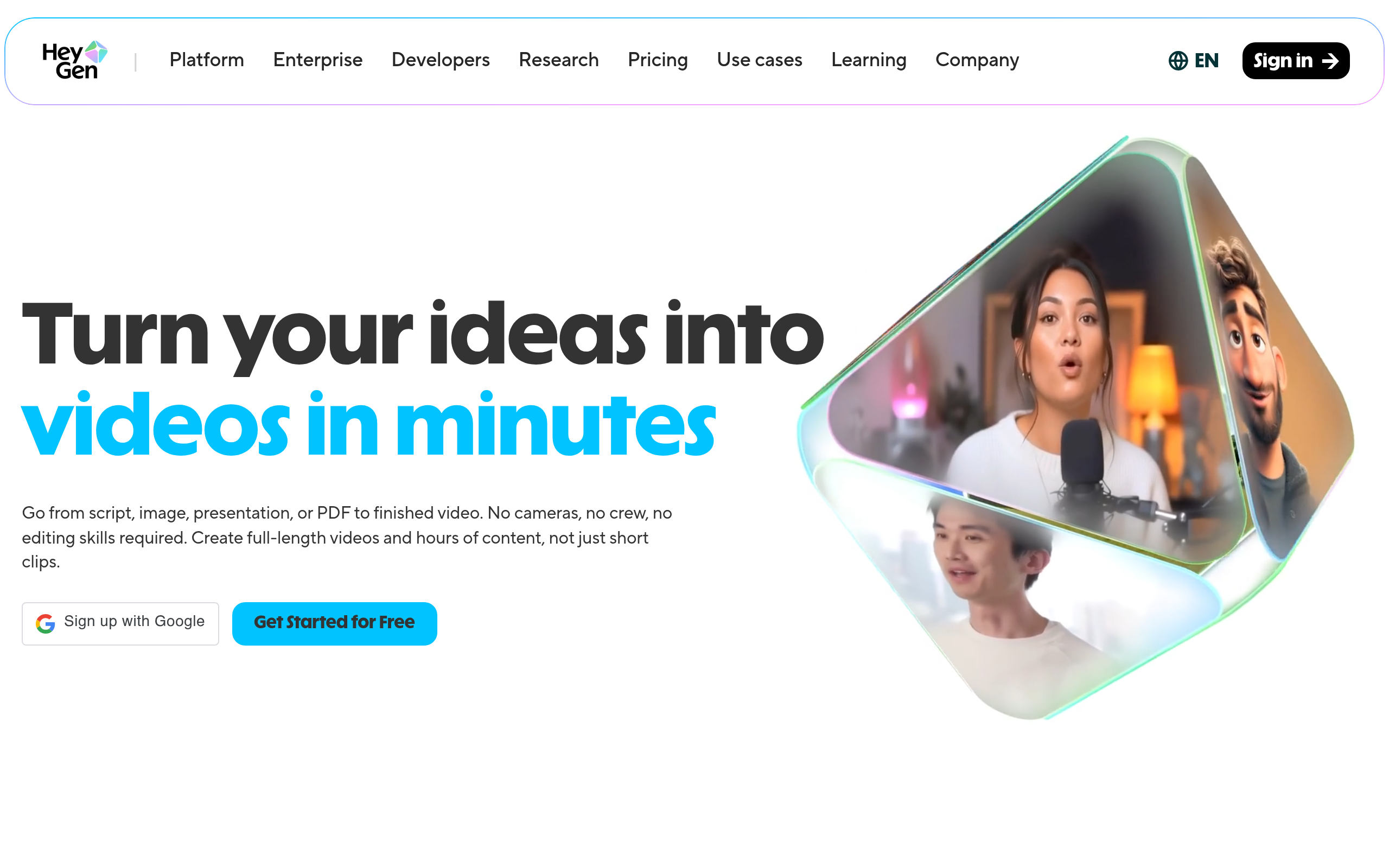 HeyGen website preview