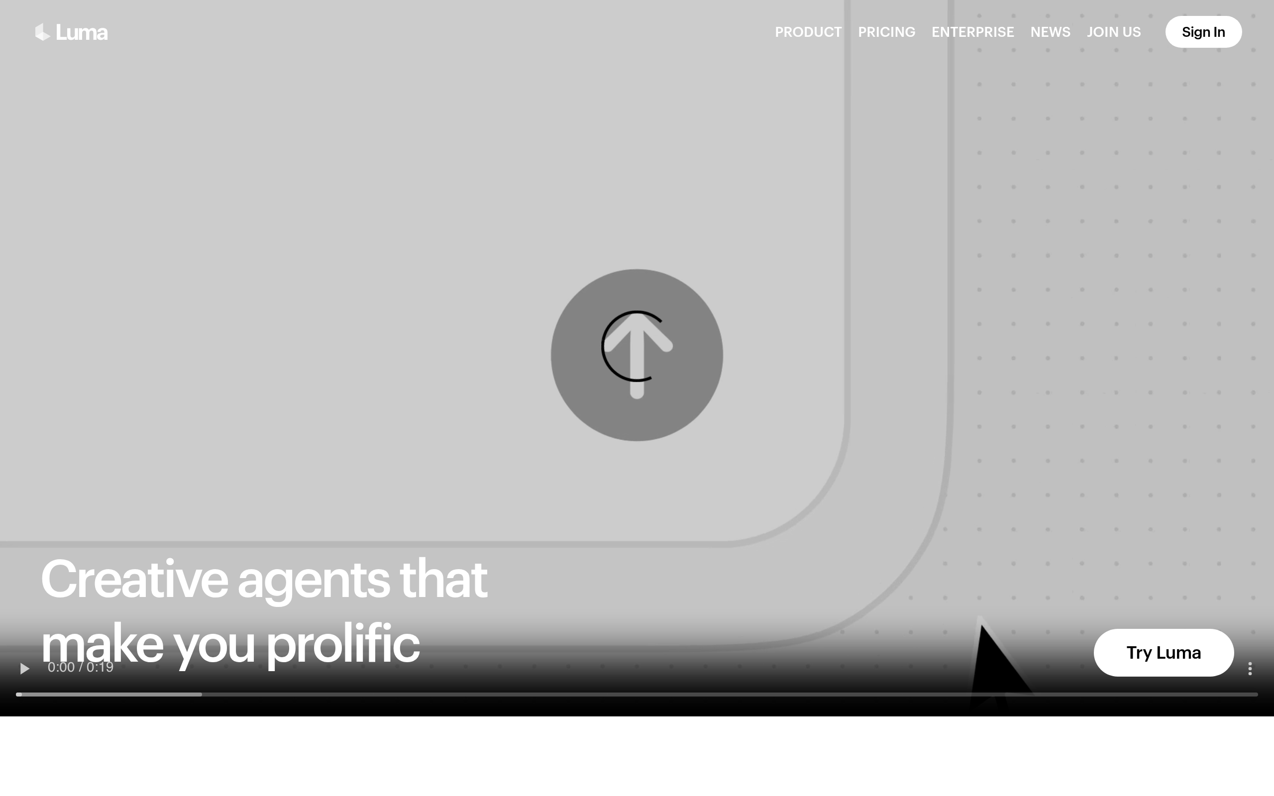 Luma Dream Machine website preview