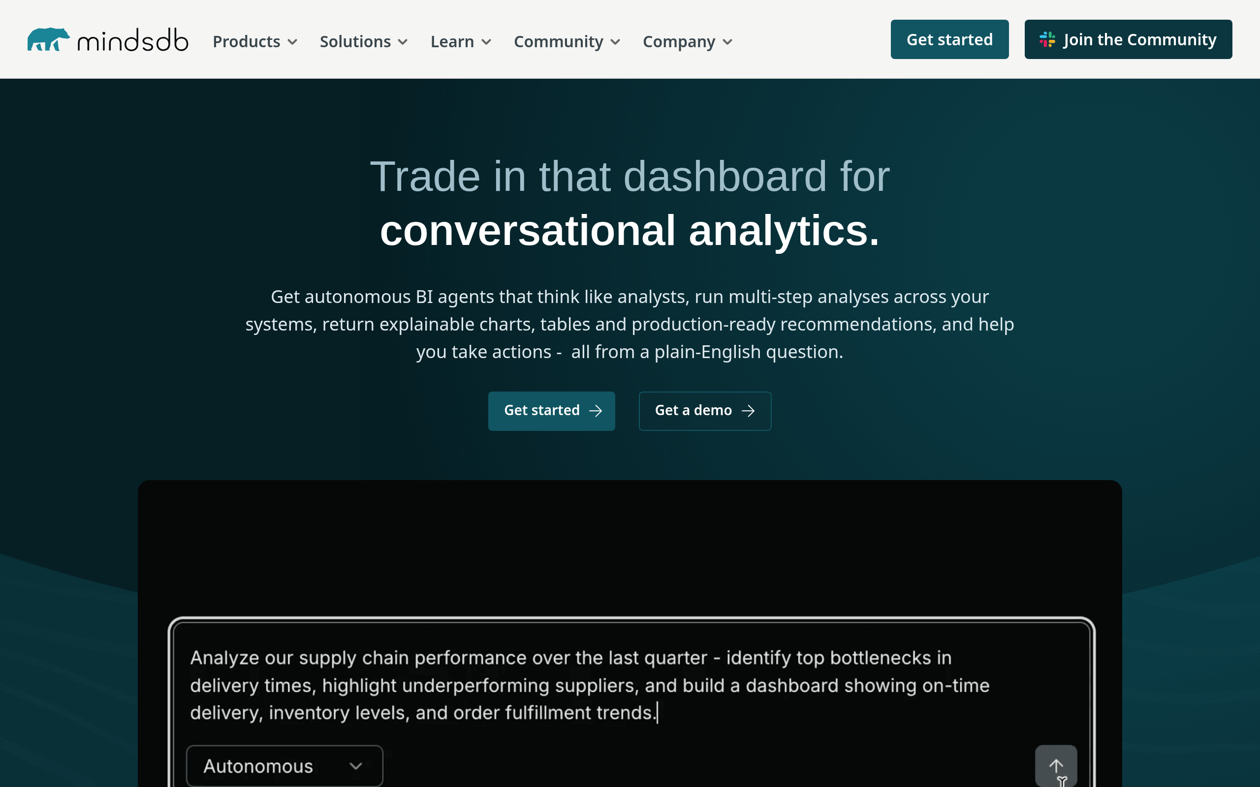 MindsDB website preview