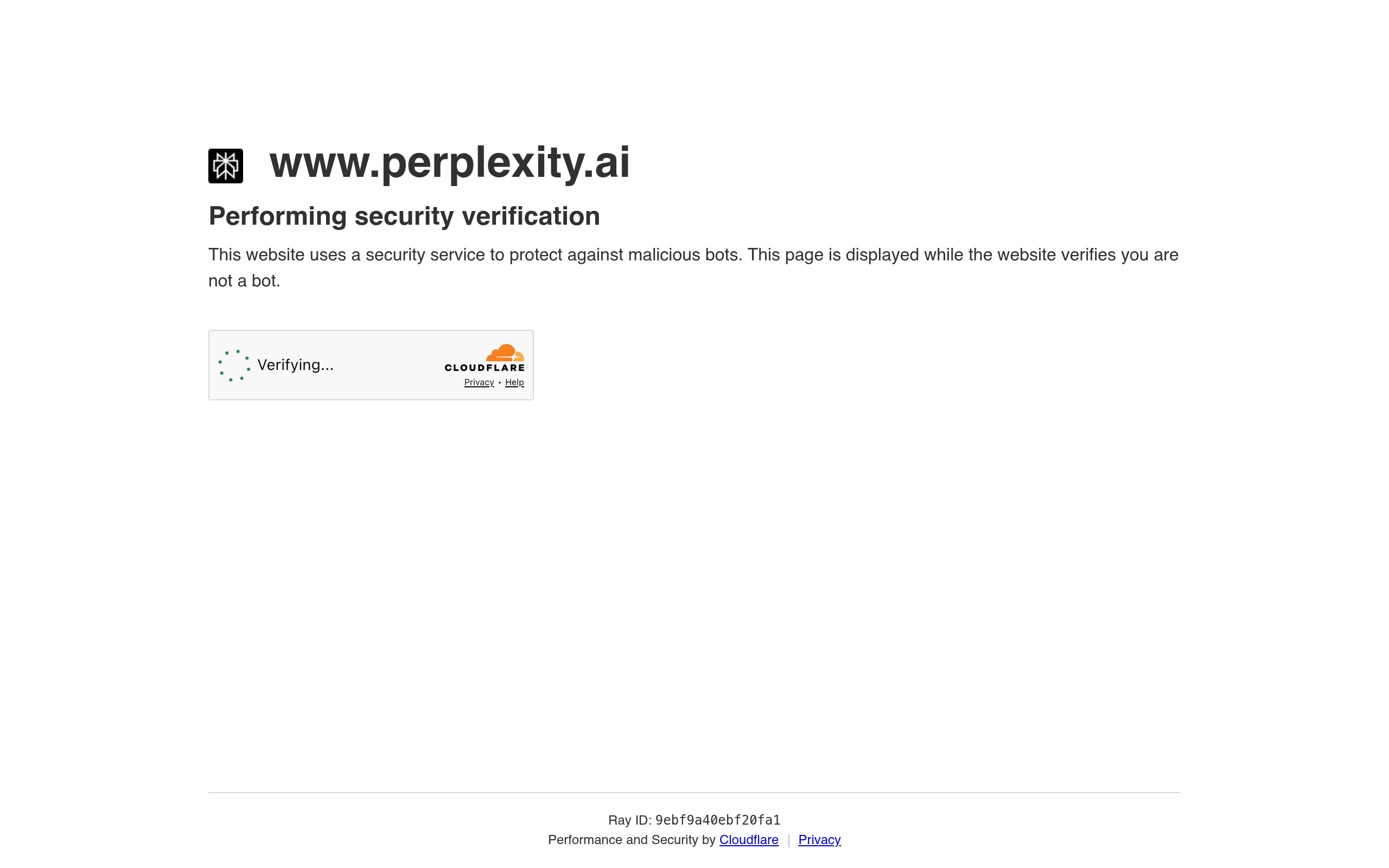Perplexity AI website preview