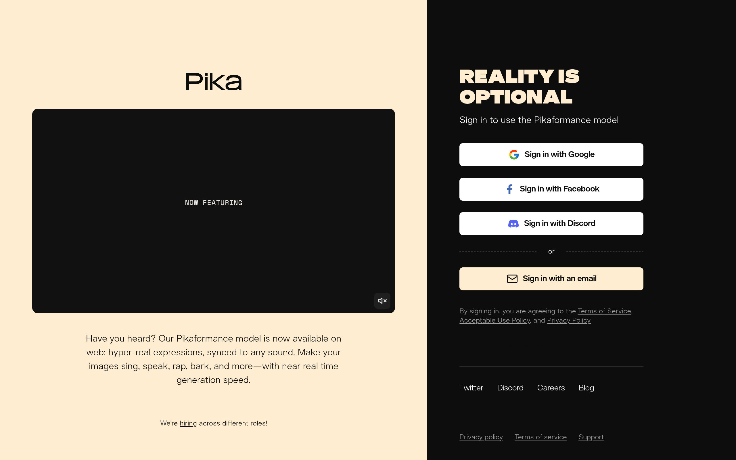 Pika website preview