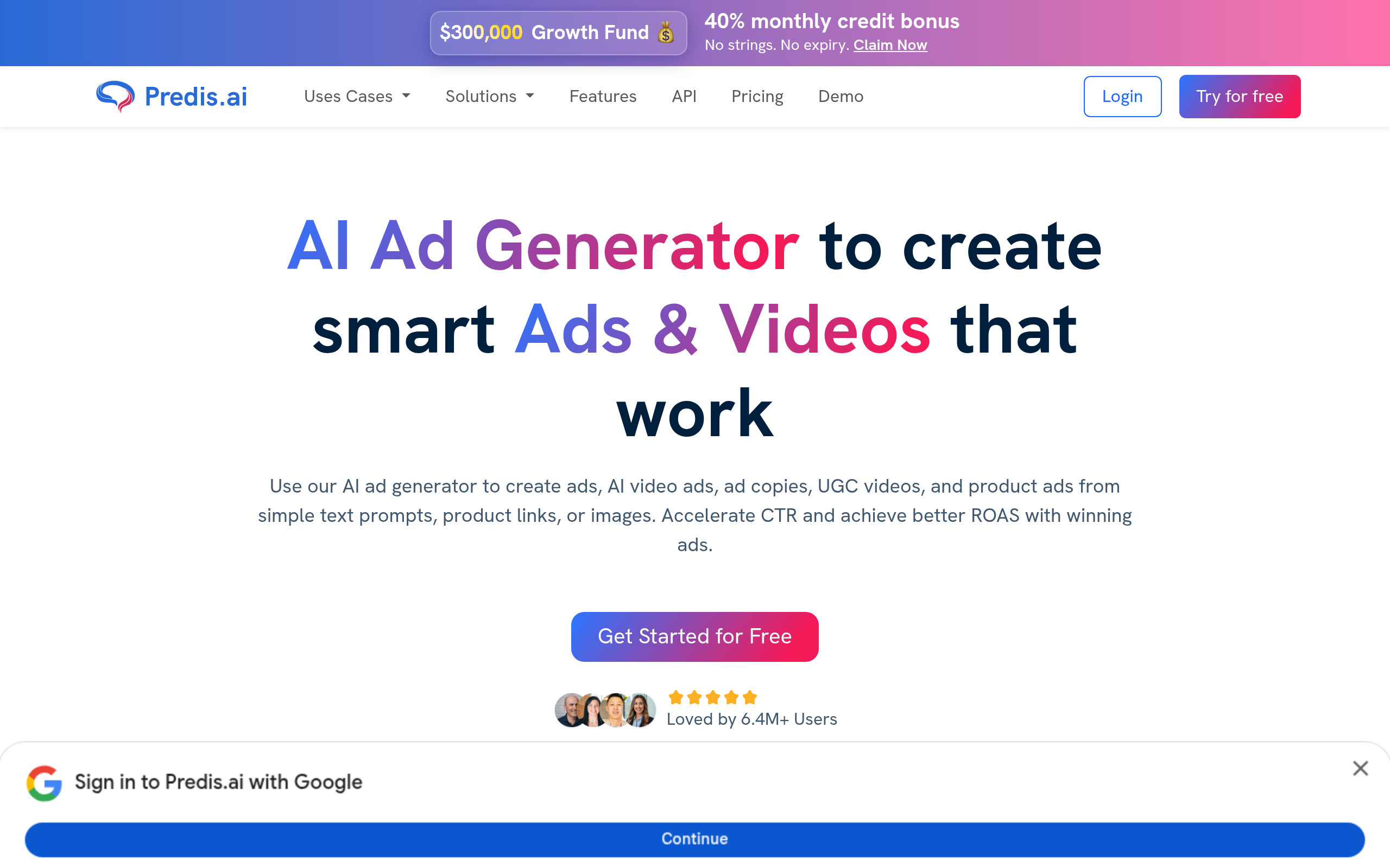 Predis.ai website preview