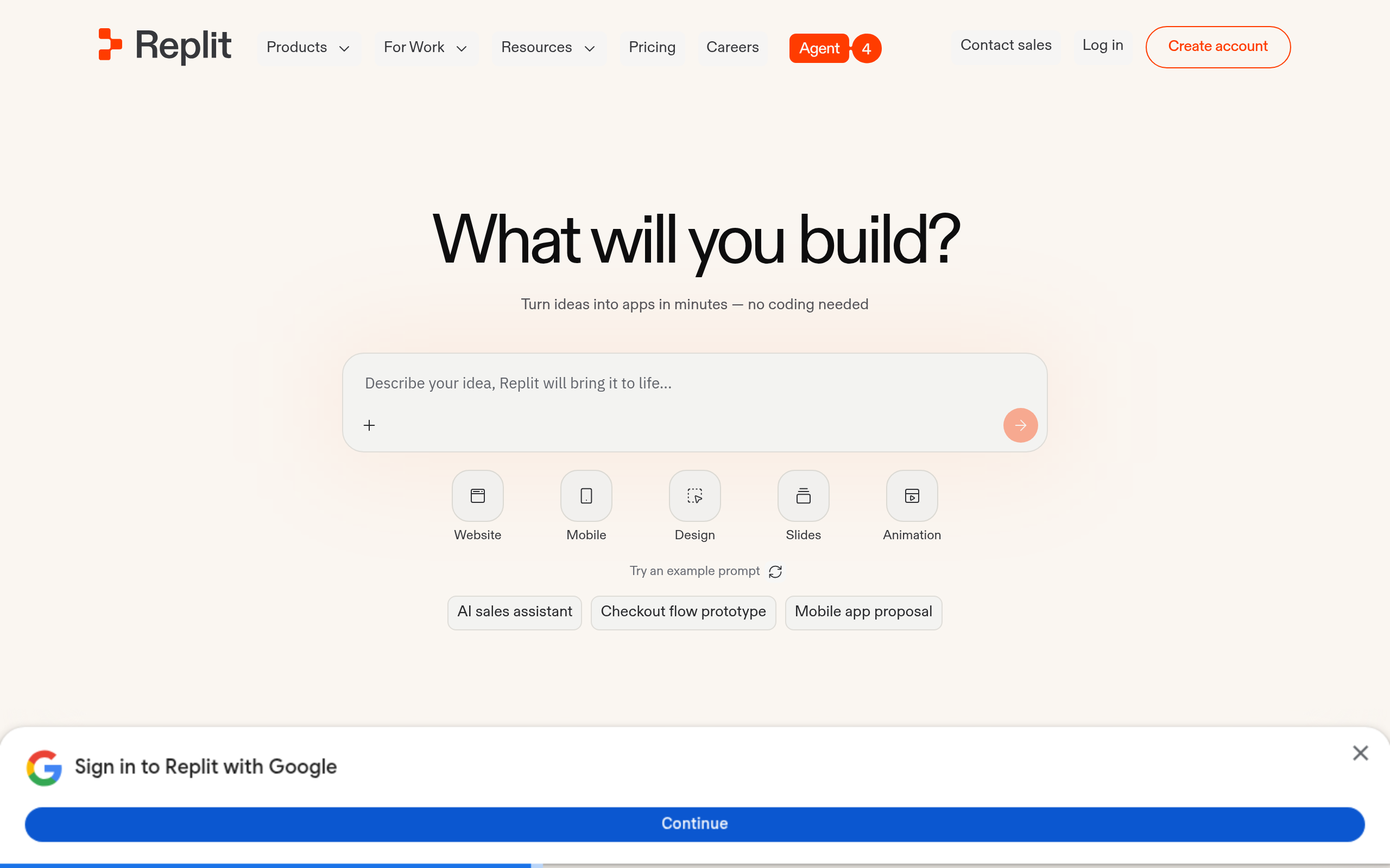 Replit website preview