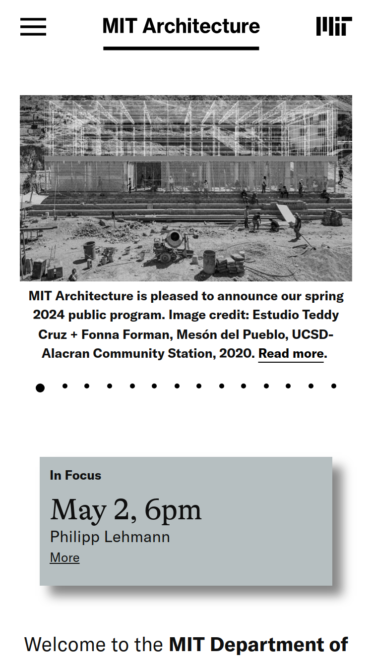MIT Architecture website