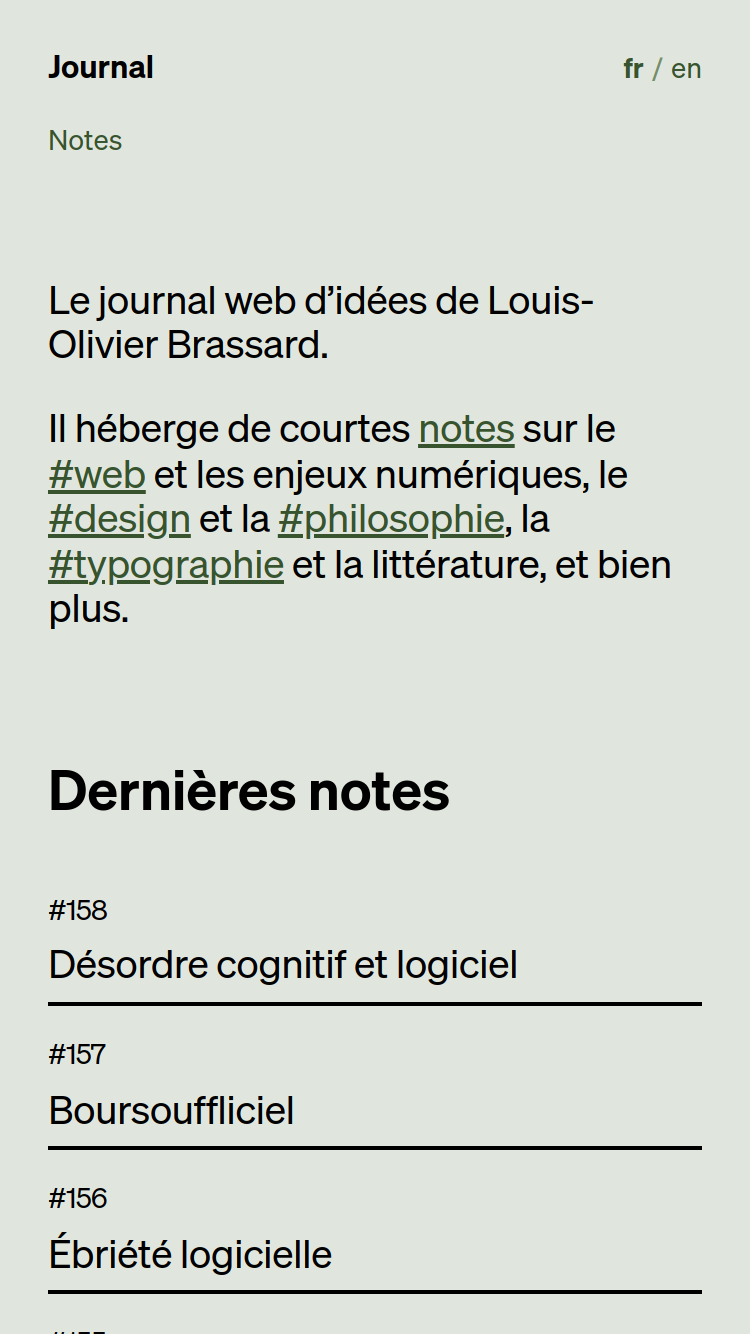 Le journal de Louis-Olivier Brassard website