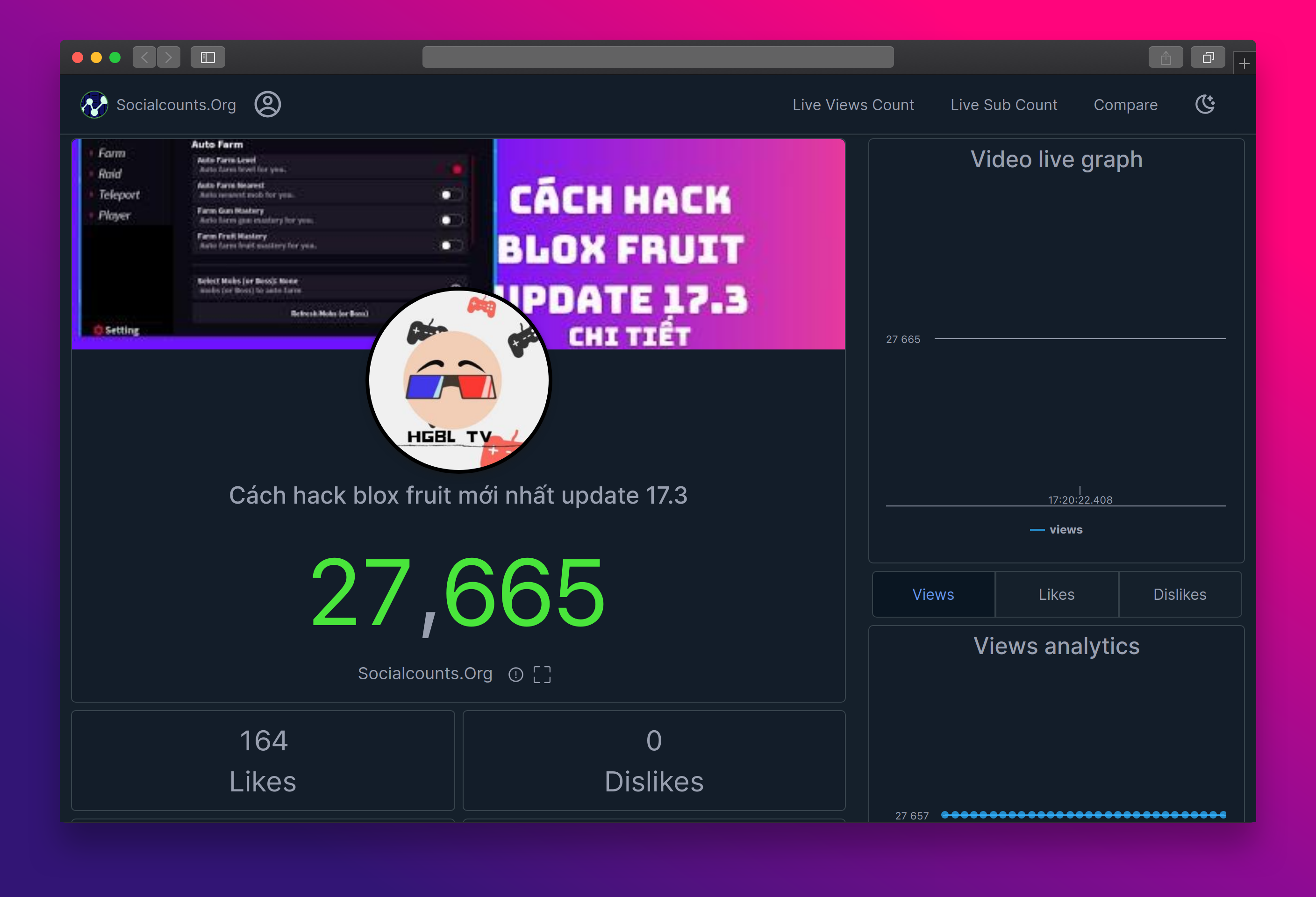 Cách hack blox fruit mới nhất update 17.3, Real-Time  Video View  Count