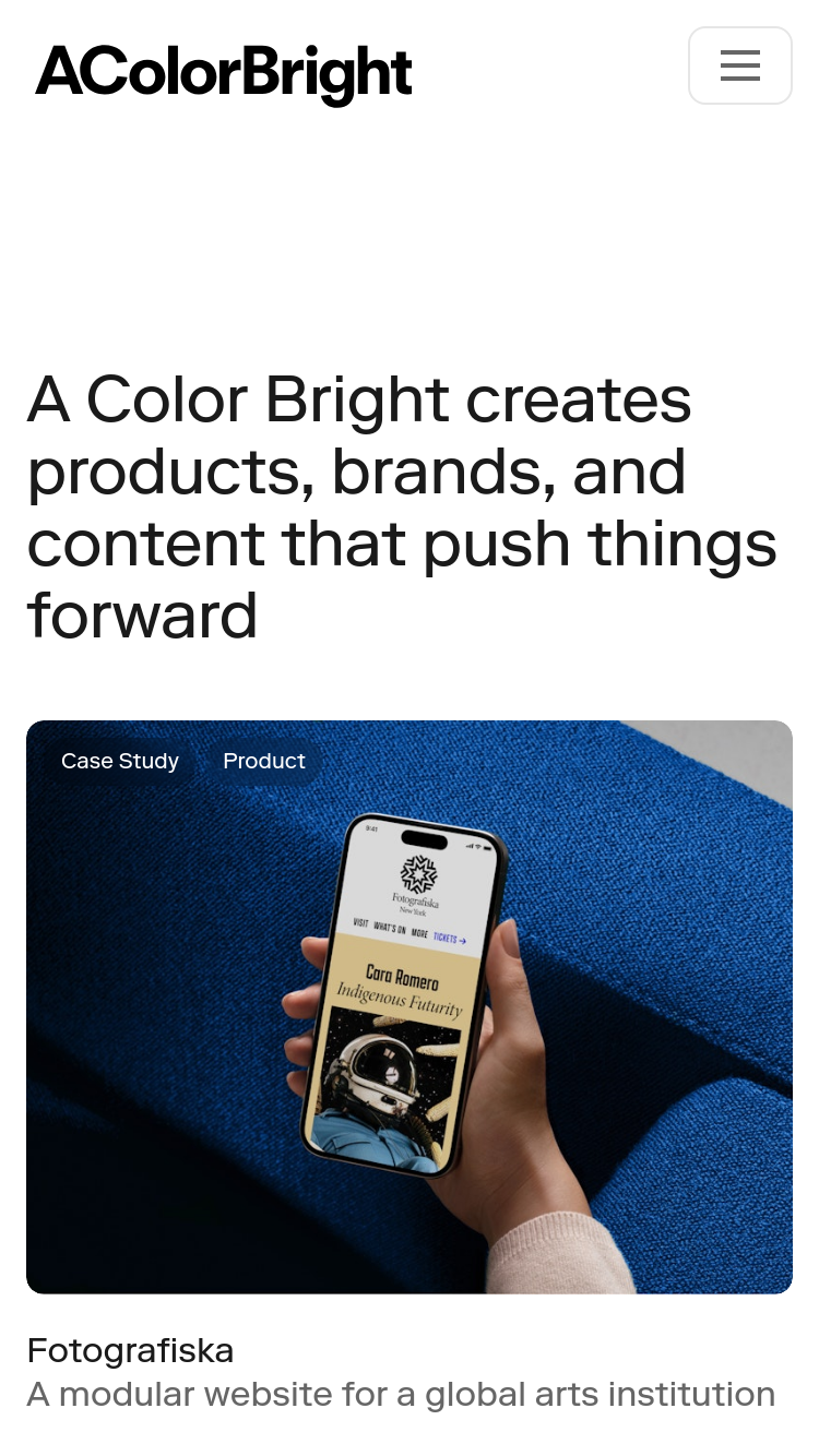 A Color Bright website