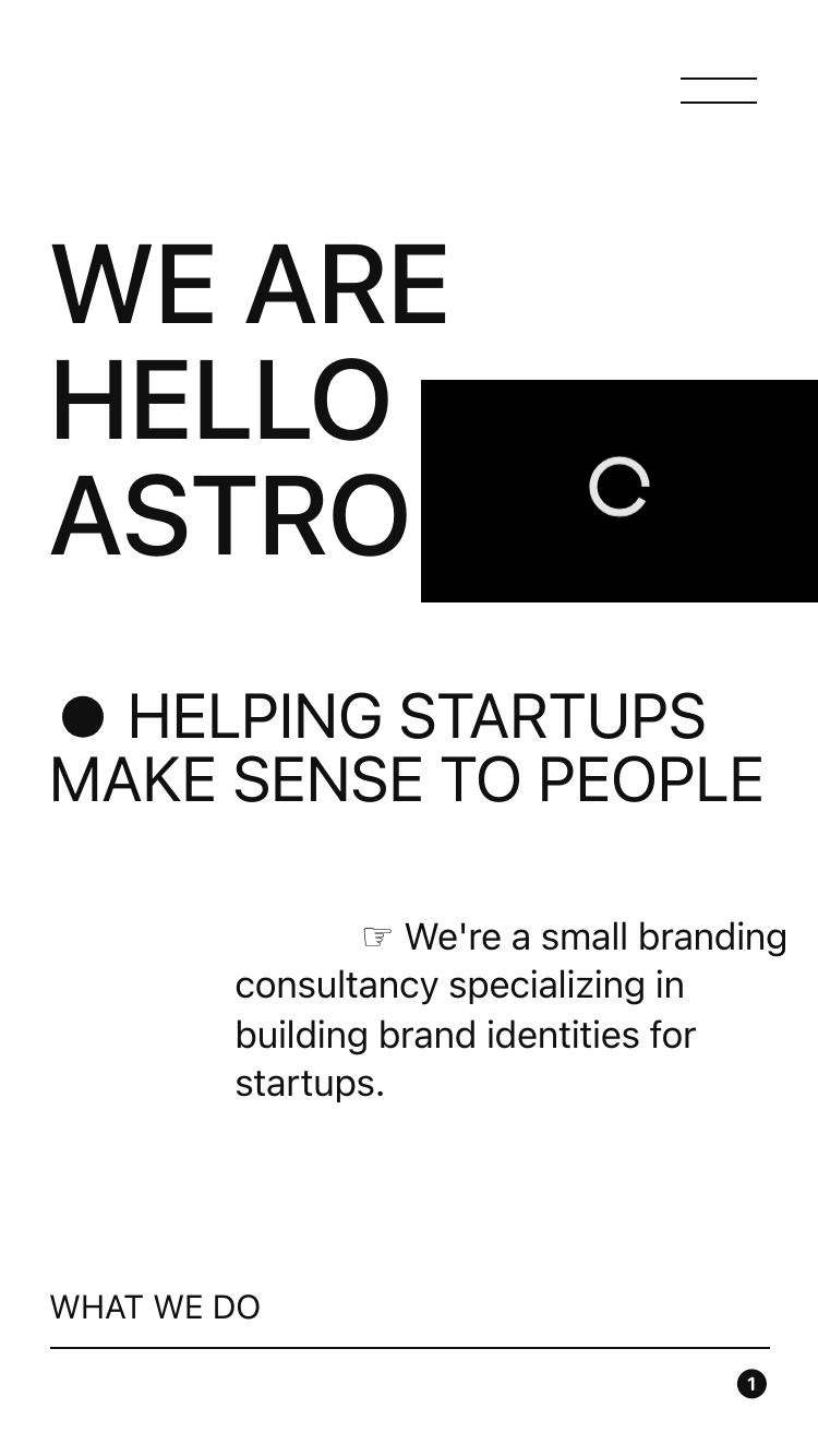 Hello Astro website