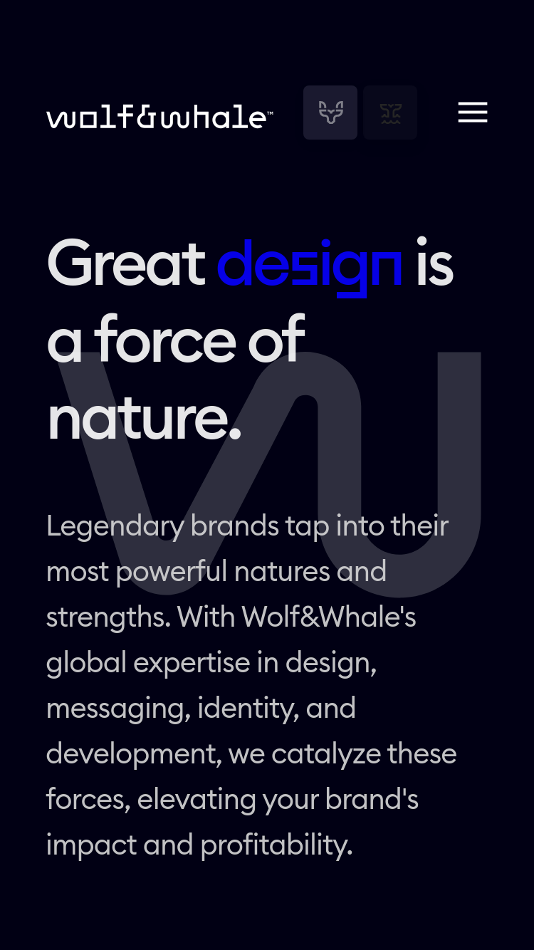 Wolf & Whale website